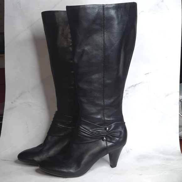 Naturalizer N5 Comfort Wide Shaft Brightly Heeled Boots 7.5M - Picture 1 of 14
